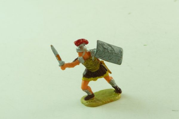 Elastolin 4 cm Legionär mit Schwert angreifend, Nr. 8424, Unterrock gelb