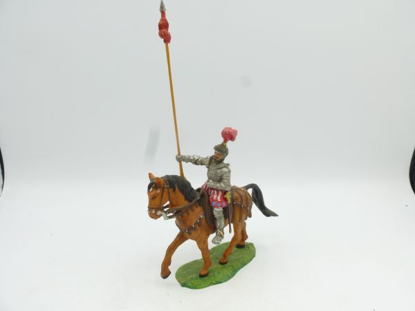 Elastolin 7 cm Lancer on pacing horse, no. 9087