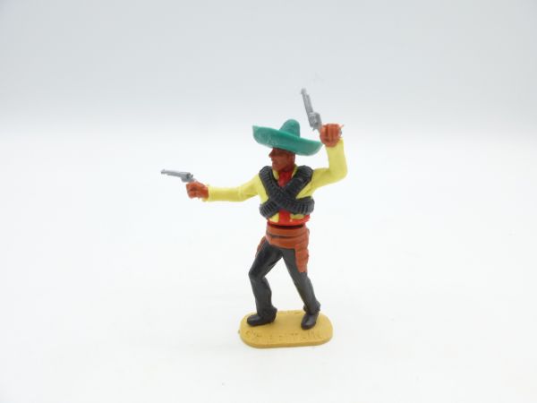 Timpo Toys Mexikaner stehend, 2 Pistolen wild schießend, gelb/rot