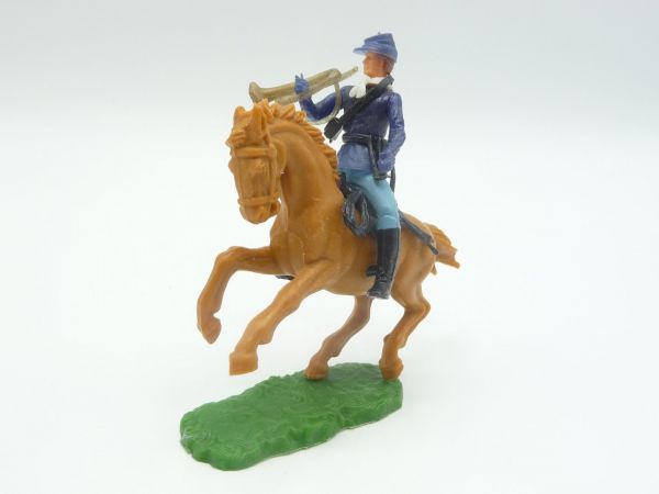 Elastolin 5,4 cm Union Army soldier riding with trumpet