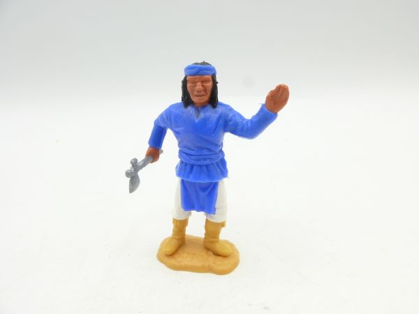 Timpo Toys Apache standing middle blue with tomahawk - great combo