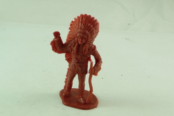 Domplast Indian Chief, greeting with rifle - rare (7 instead of 6 cm!)