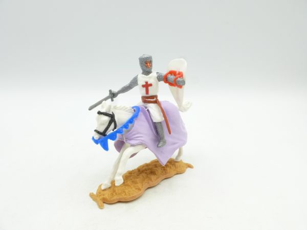 Timpo Toys Kreuzritter 1. Version zu Pferd mit Schwert + Schild