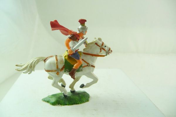 Elastolin 4 cm Reiter mit Umhang + Schwert, Nr. 8456 - seltenes frühes Pferd
