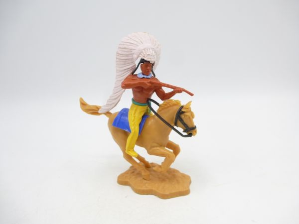 Timpo Toys Indian 2nd version, chief riding, shooting rifle
