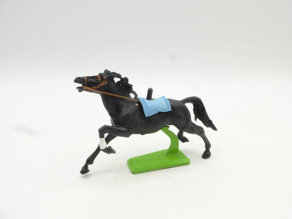 Britains Deetail Horse long running, black, light blue blanket
