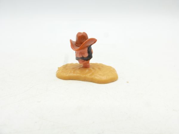 Timpo Toys Cowboykopf 3./4. Version, brauner Stetson, schwarze Haare
