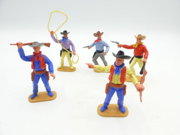 Timpo Toys Set aus 5 Cowboys 2. Version