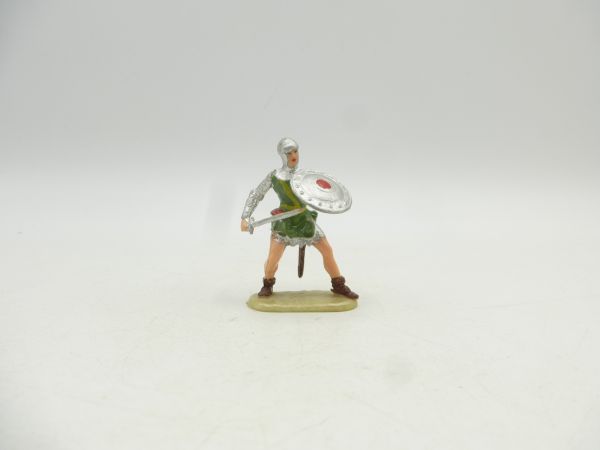 Elastolin 4 cm Prince Valiant fighting, No. 8803, dark green