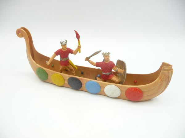 Wikinger Schiff mit 2 Figuren, Höhe der Figuren ca. 5 cm