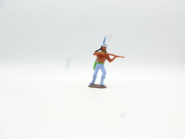 Timpo Toys Indianer 3. Version (großer Kopf) stehend, Gewehr schießend