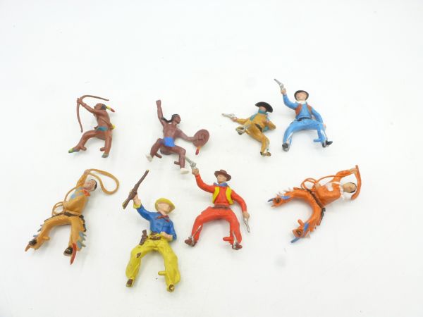 Britains Swoppets Set Wild West riders without horses (8 figures), made in HK