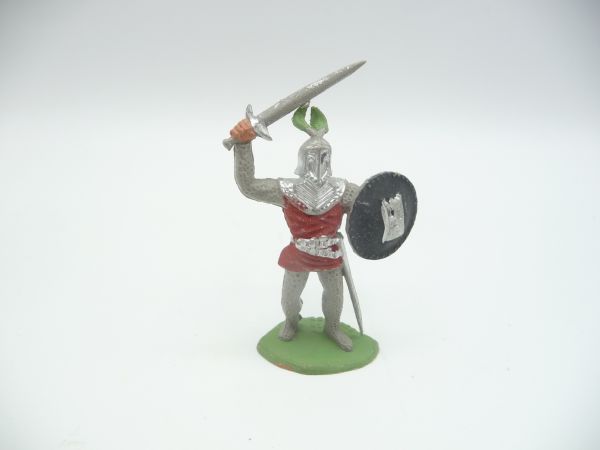 Timpo Toys Ritter mit Schwert über dem Kopf + Schild, rot/schwarz - ladenneu