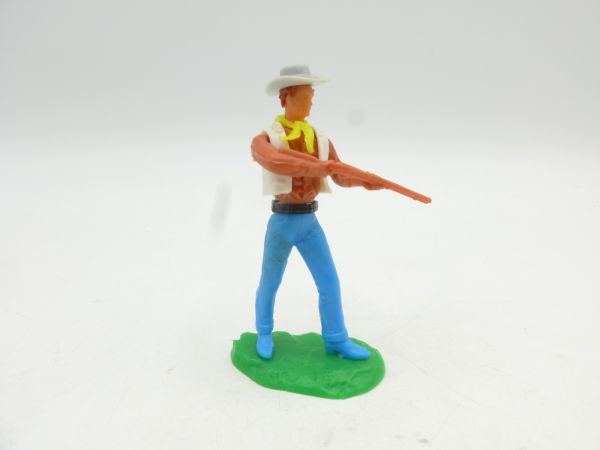 Elastolin 5,4 cm Cowboy standing shooting - rare leg colour (turquoise)