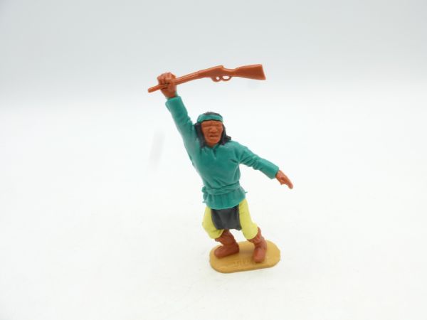 Timpo Toys Apache stehend, grün, Gewehr oben, Hose hellgelb