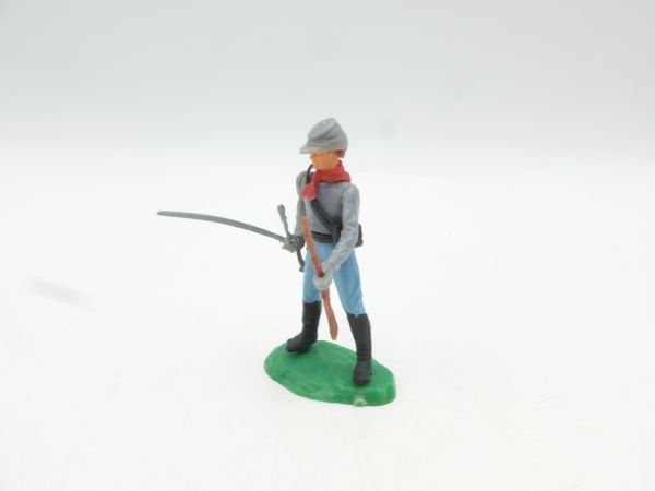 Elastolin 5,4 cm Confederate Army soldier standing with sabre + rifle