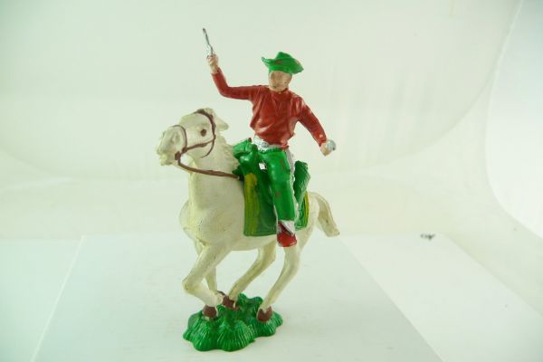 Reisler Cowboy riding, firing wild with 2 pistols