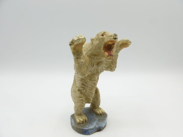Elastolin Masse Eisbär angreifend - tolle Figur, s. Fotos