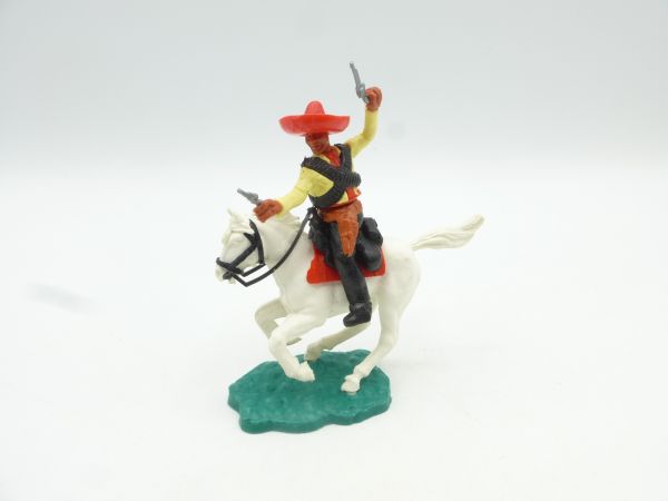 Timpo Toys Mexican riding, firing wild with 2 pistols, light yellow/red
