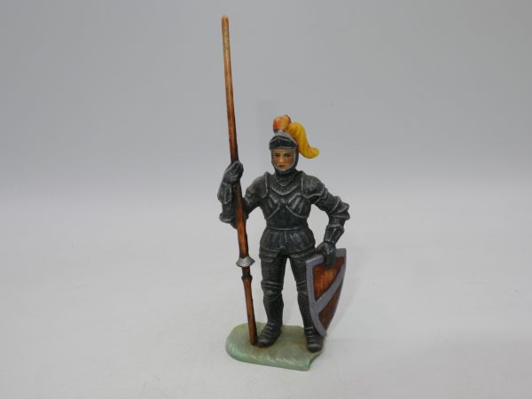 Elastolin 7 cm (beschädigt) Ritter mit Lanze hoch - Beschädigung siehe Fotos