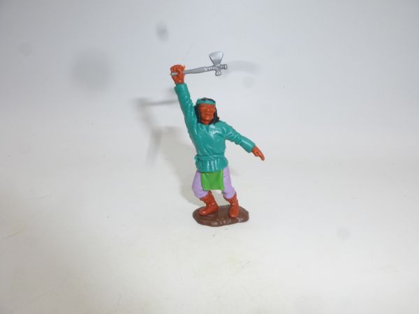 Timpo Toys Apache dunkelgrün mit Tomahawk - schöne Bodenplatte