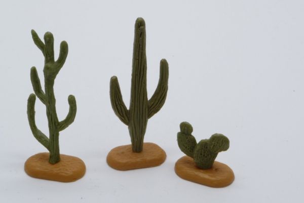 Timpo Toys Group of cactuses in rare olive