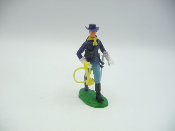 Elastolin 5,4 cm Union Army Soldier walking sideways with trumpet + sabre
