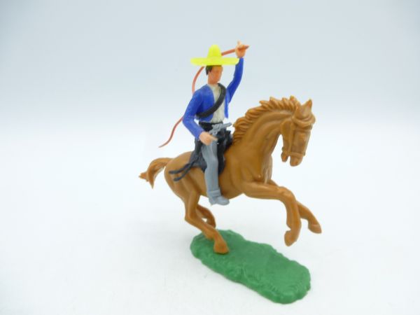 Elastolin 5,4 cm Mexican riding with pistol + whip