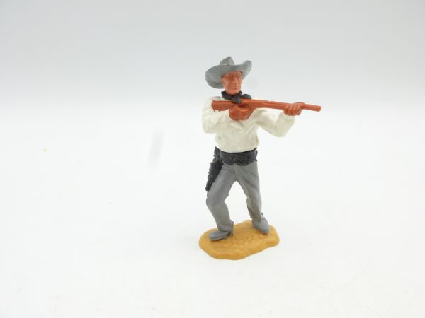 Timpo Toys Cowboy 2. Version stehend, weiß mit kurzem Gewehr