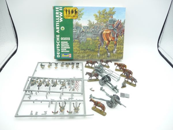 Revell 1:72 WW II German Artillery, No. 2515 - orig. packaging, figures partly mounted + painted