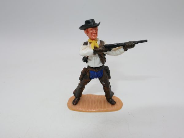 Timpo Toys Cowboy 4. Version stehend, Gewehr schießend - seltenes Unterteil