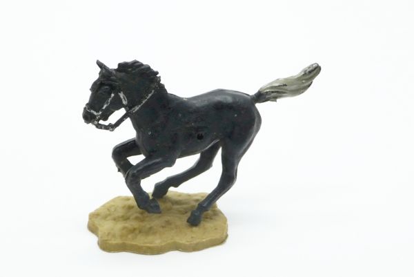 Timpo Toys Nice short running black horse - great base plate