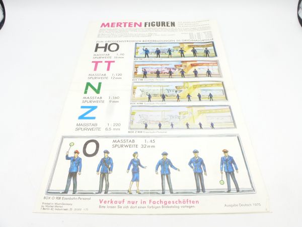 Merten Catalogue figures (H0, TT, N + Z) from 1975, 4 pages