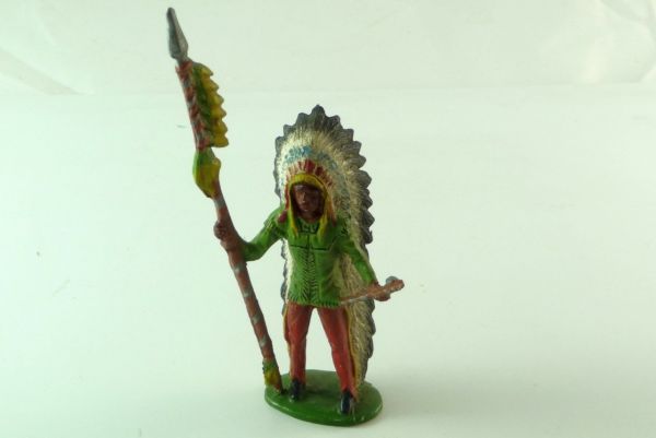 Merten Indian Chief standing with spear and pipe No. 280