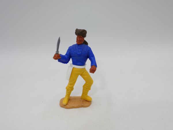 Timpo Toys Trapper mit Messer (gelb/blau) - seltene dunkle Hautfarbe