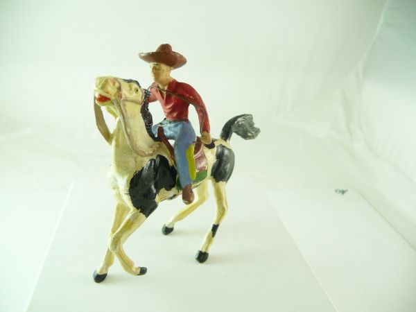 Merten 6,5 cm Cowboy reitend - auf schönem frühen Pferd