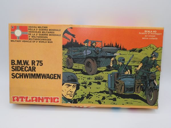 Atlantic 1:72 H0 B.M.W R75 Sidecar Schwimmwagen, No. 610 - orig. packaging