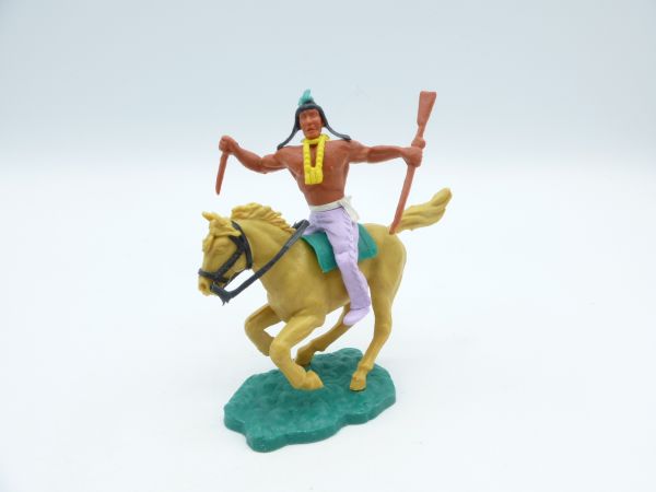 Timpo Toys Indian 2nd version riding with knife + rifle