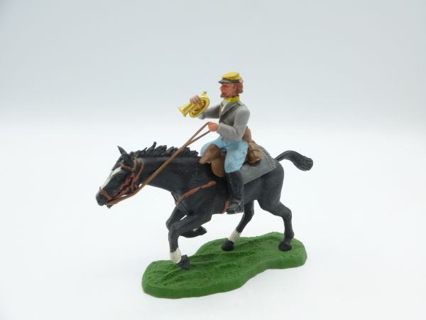 Britains Swoppets Confederate Army soldier riding with trumpet