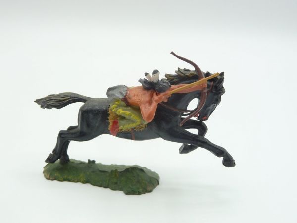 Elastolin 4 cm Indianer seitlich am Pferd, Nr. 6847 - tolle Figur
