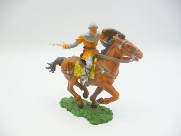 Elastolin 7 cm Norman on horseback with axe, No. 8854 - top condition, with original price tag
