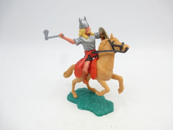 Timpo Toys Wikinger zu Pferd mit Streitaxt + goldenem Schild