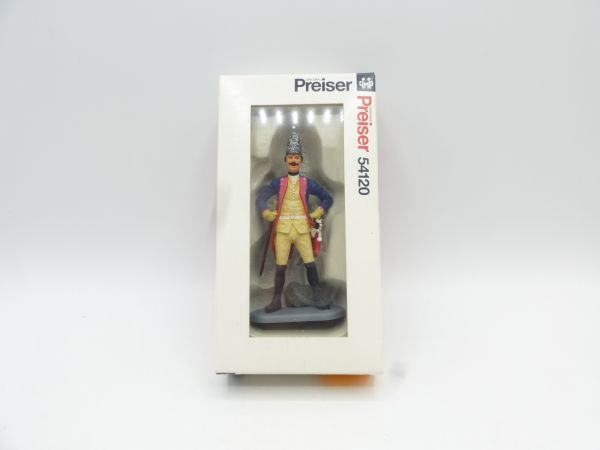 Preiser 7 cm Prussians 1756 Inf. Rgt. 7, non-commissioned officer standing - orig. packaging