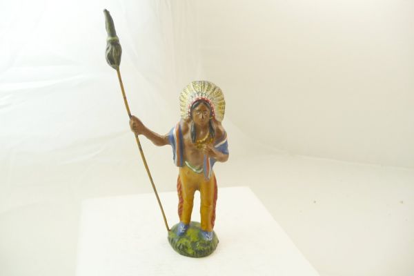 Lineol Indian standing with lance - great condition, nice painting