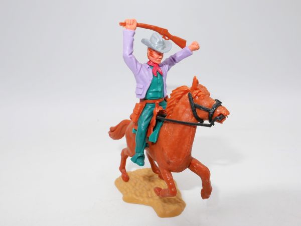 Timpo Toys Cowboy variant: Cowboy 3rd version riding on horseback