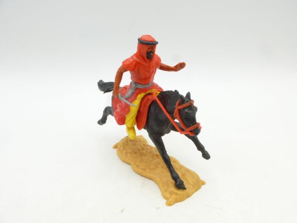Timpo Toys Araber zu Pferd mit Krummdolch, rot mit silbernem Gurt