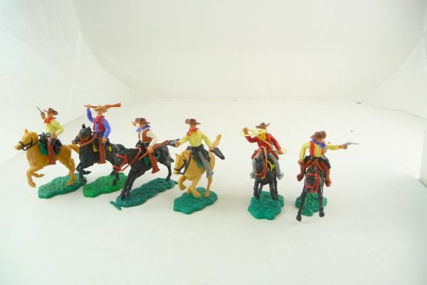 Timpo Toys Cowboys 2. Version reitend (6 Figuren) - schöner Satz