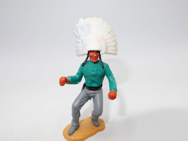 Timpo Toys Chief with short feather headdress - modification