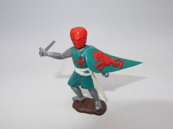 Timpo Toys Rittervariante: grün/rot mit extrem seltenem stehenden Unterteil