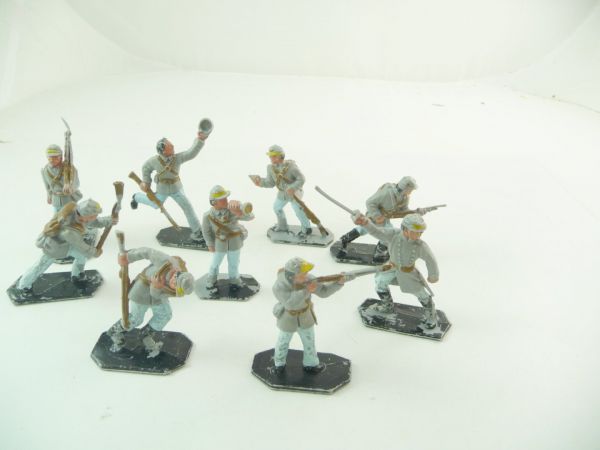 Lone Star Set of Confederate Army soldiers (9 figures) in different positions